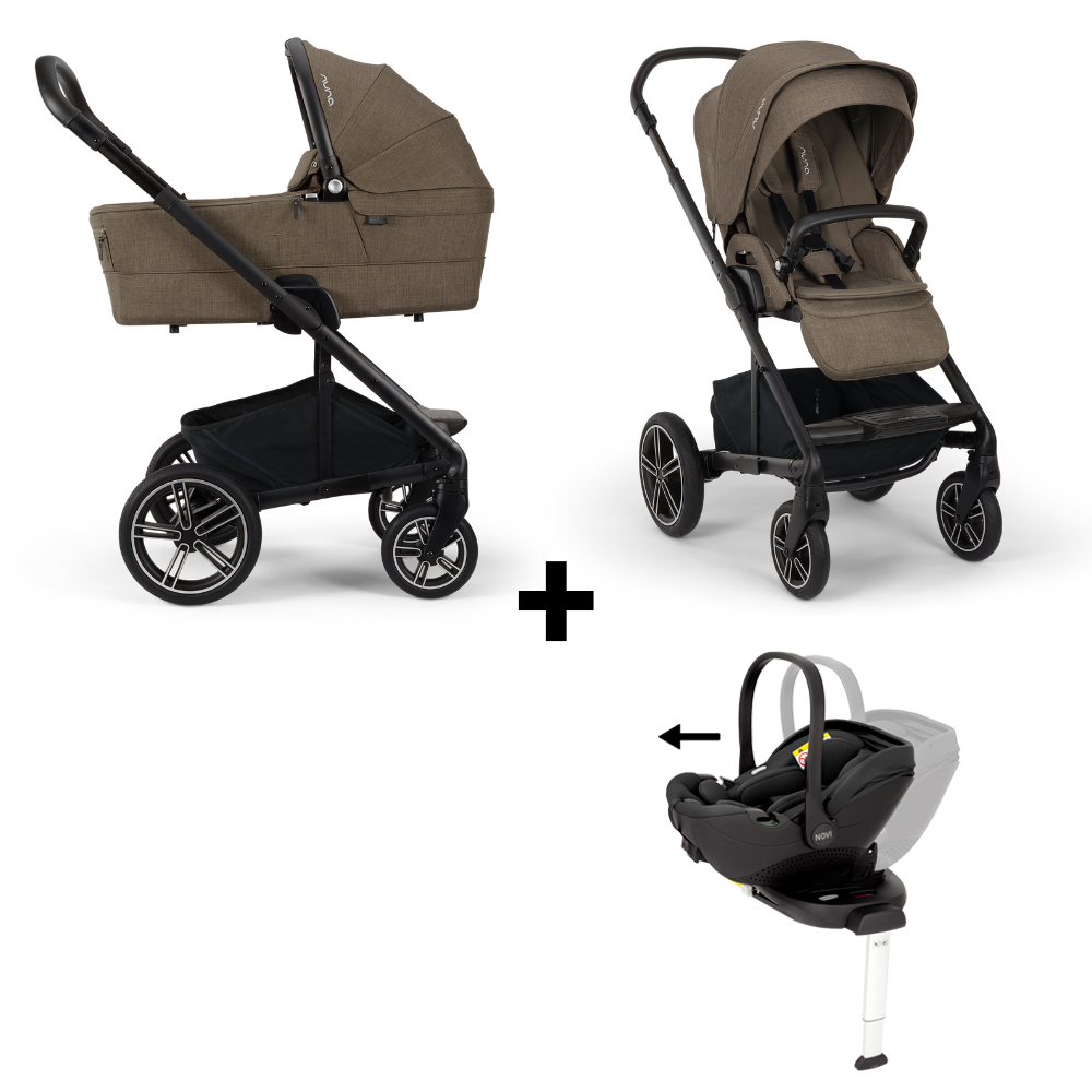 Kinderwagen Nuna MIXX Next V2 Pistachio + Autostoel Joy Glide 360° All Black & Base