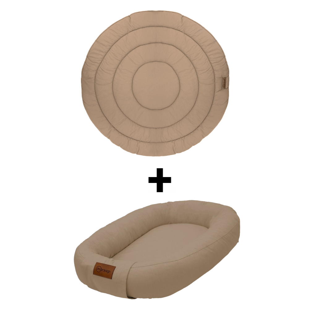Set Boxkleed Rond + Babynest MorDesign Cappuccino