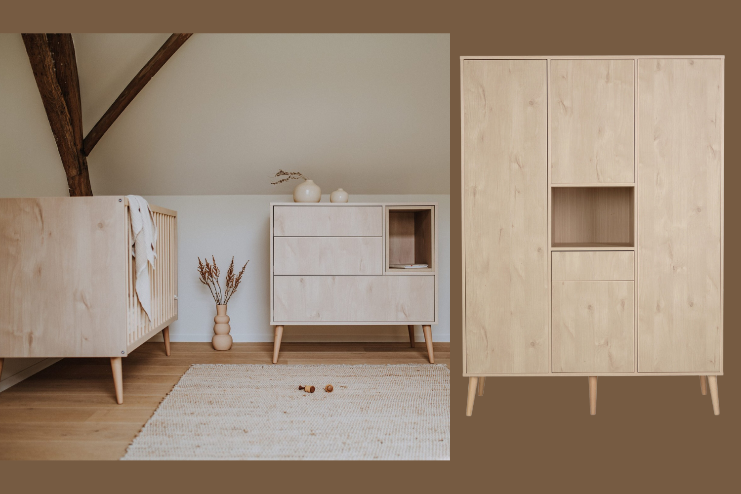 Babykamer Quax Cocoon Natural Oak (3-deurs)