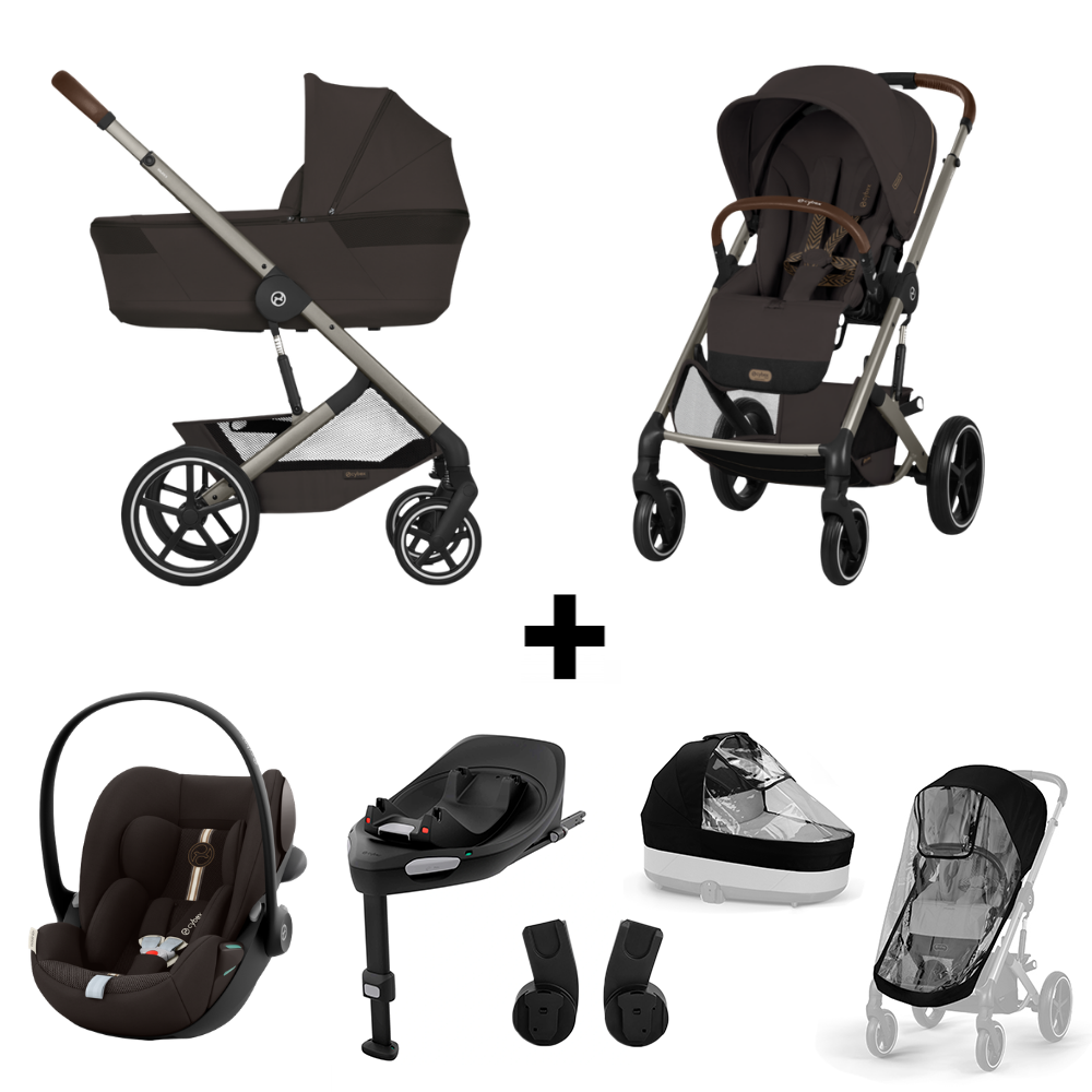 Kinderwagen Balios S Lux BLK Chocolate Brown/Brown incl. CarryCot Foldable en Cloud G3 I-Size PLUS + Base G3 & Accessoires
