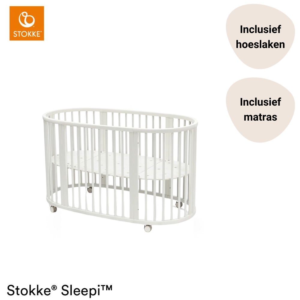 Bed Stokke® Sleepi™ V3 White incl. Matras & Hoeslaken