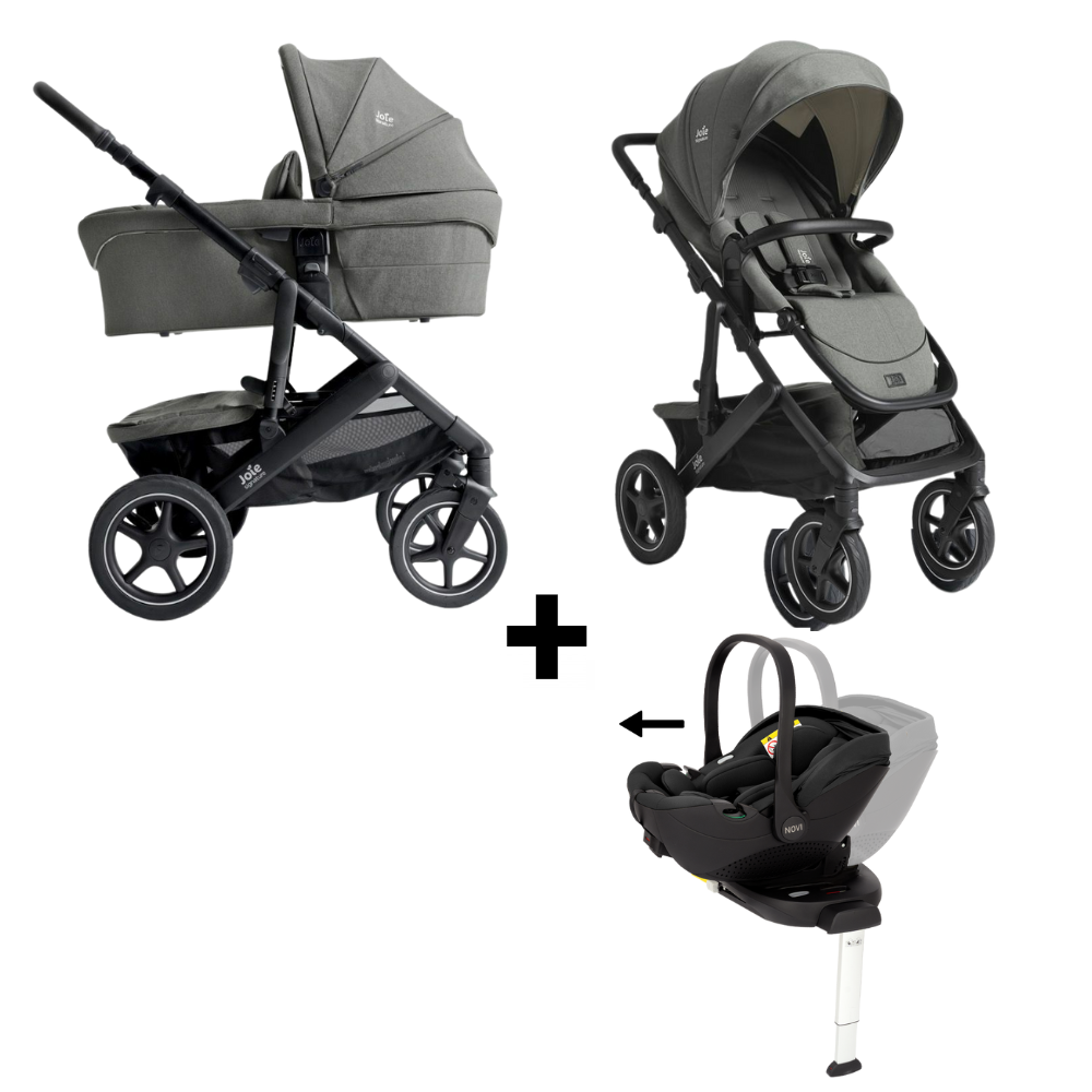 Kinderwagen Joie Signature Vinca Evergreen met Autostoel Joy Glide 360° All Black & Base