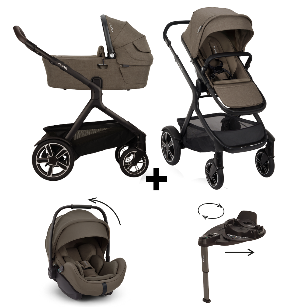Kinderwagen Nuna DEM Next Pistachio + Autostoel Nuna Arra Flex Pistachio & Base Curv 360