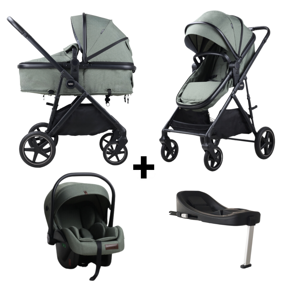 Kinderwagen Novi Jaxx V2 4-in-1 Green Melange met Isofixbase