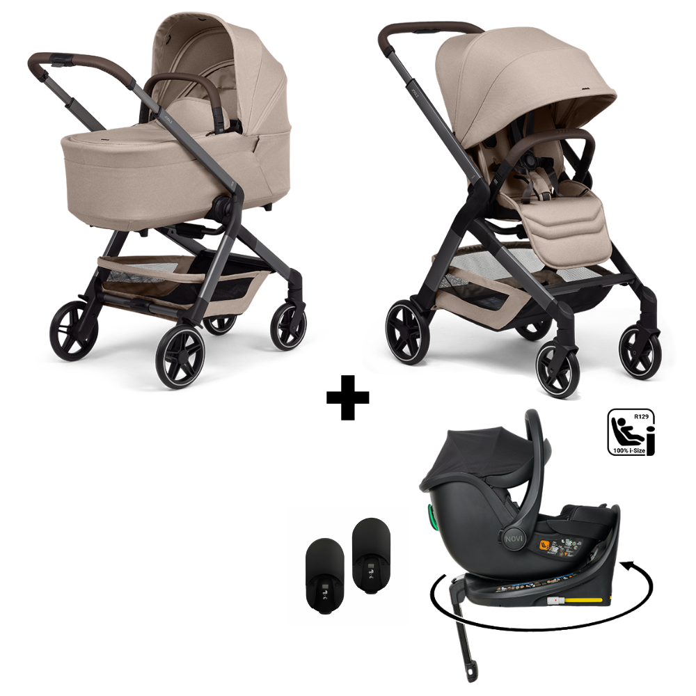 Kinderwagen Joolz Hub2 Sandy Taupe + Autostoel Jacky Pro 360° V2 & Base & Adapterset