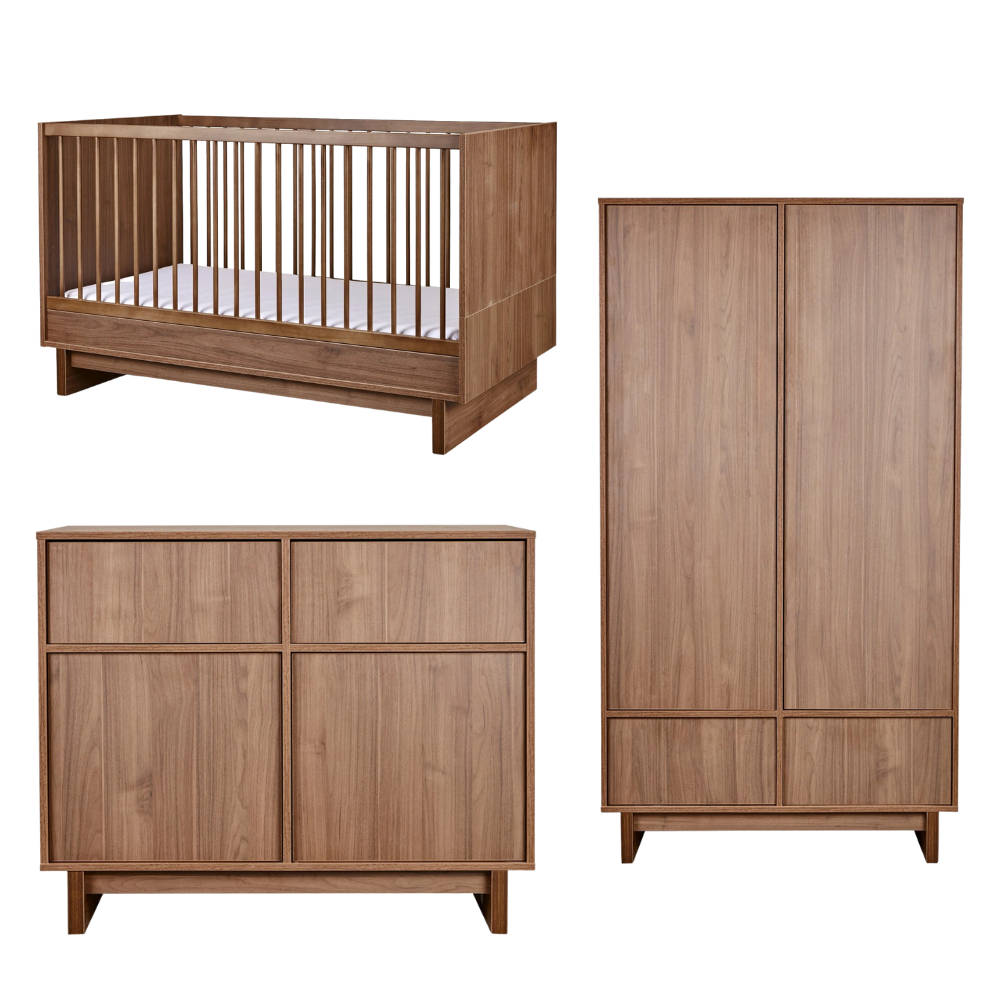 Babykamer Quax Kyo Walnut 70x140 met 2-deurs kast
