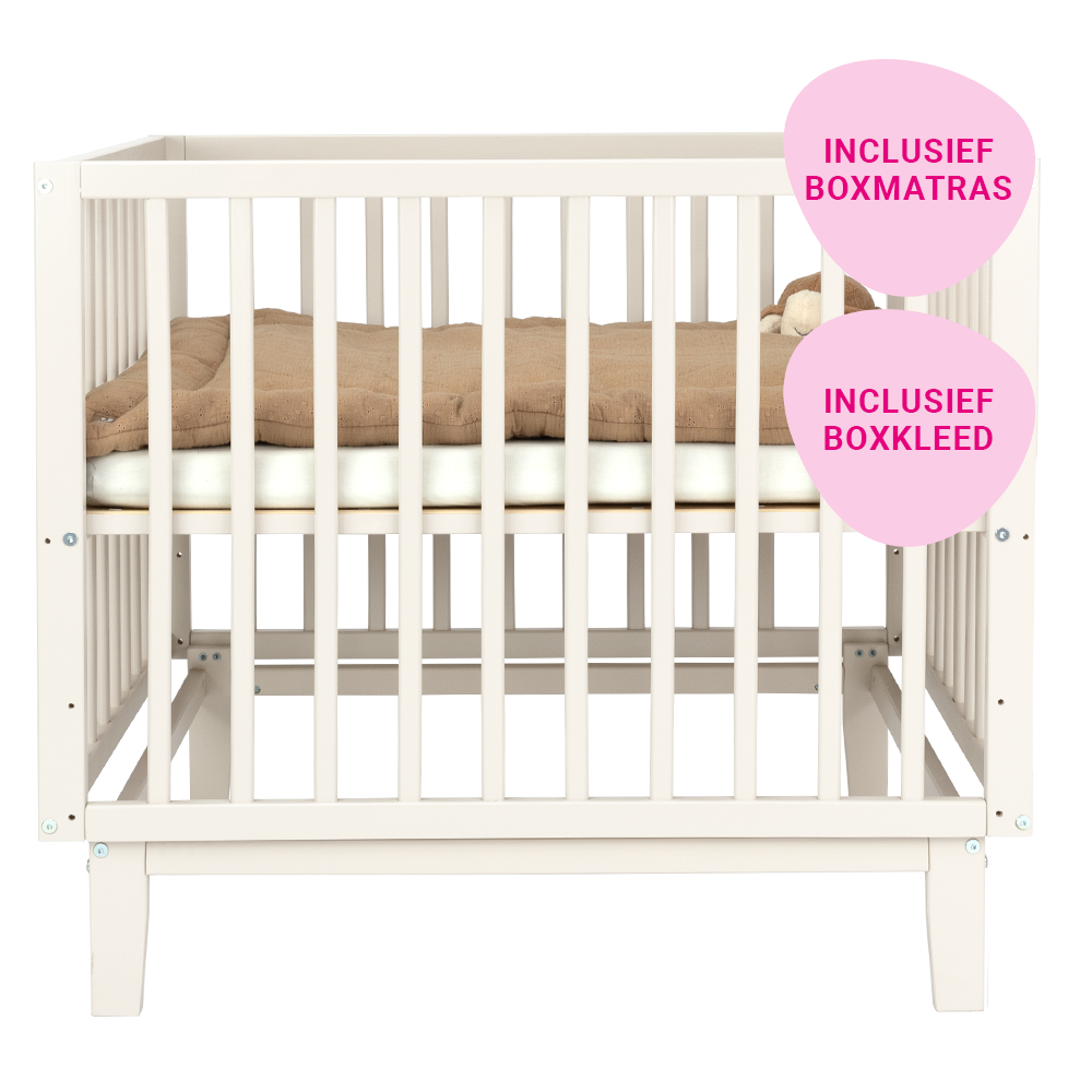 Set | Box Novi Olivia White Incl. Boxmatras en Boxkleed