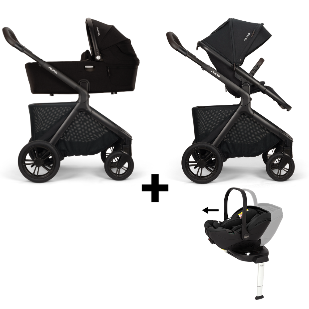 Kinderwagen Nuna DEMI Icon Caviar met Autostoel Joy Pro Glide 360º I-Size en Base