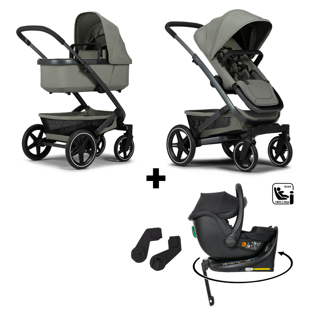 Kinderwagen Joolz Geo³ Sage Green + Autostoel Jacky Pro 360° V2 & Base & Adapterset