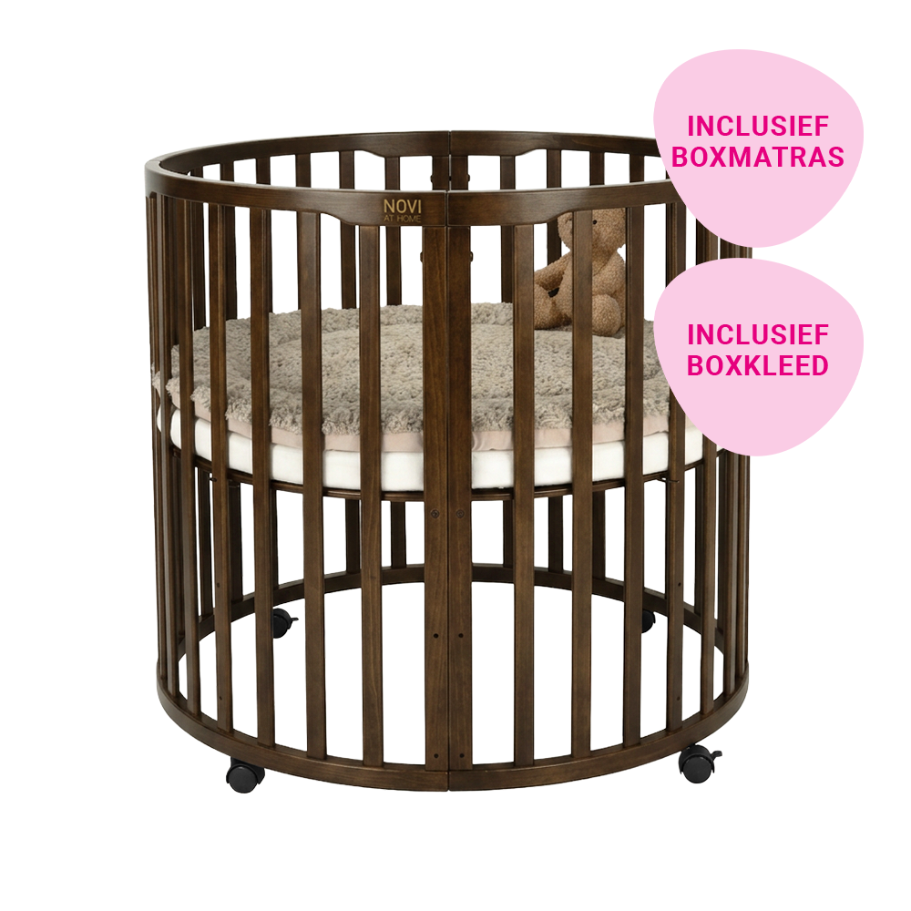 Set | Box Novi Nooni Rond Cacao Incl. Boxmatras en Boxkleed
