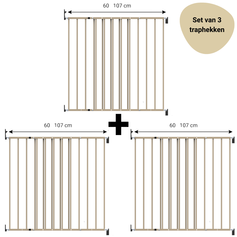 Set | 3 x Traphek Geuther Baaloo Powerfix Metaal Sand 60-107cm