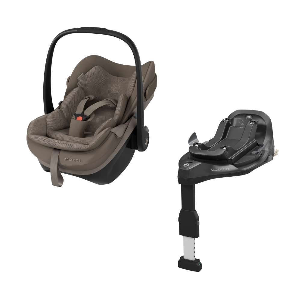 Autostoel Maxi-Cosi Pebble Slide Pro Oak Truffle met Isofixbase Familyfix Slide Pro