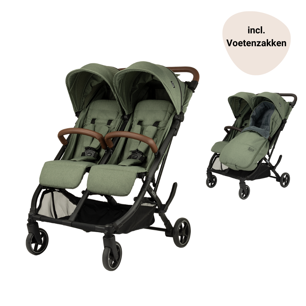 Duobuggy Novi Scott V2 Green Melange met Voetenzakken