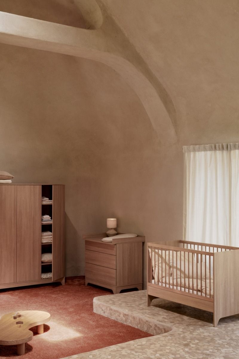 Babykamer Quax Tsugi Honey Ash 70x140 met 3-deurs kast