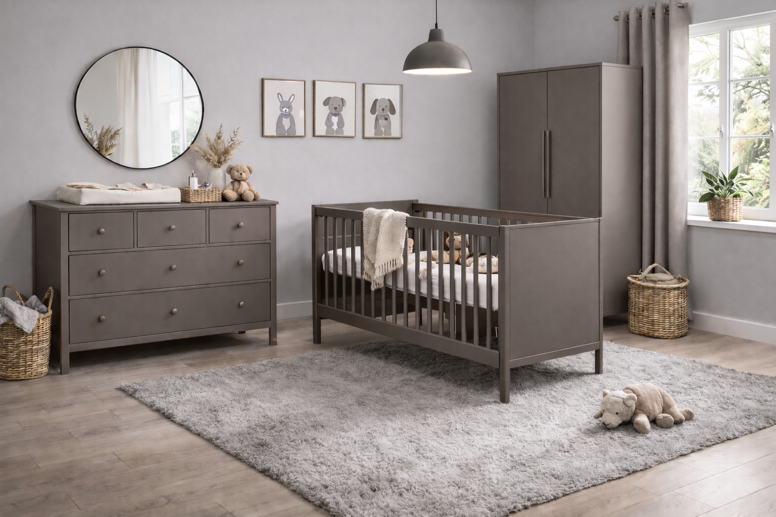 Babykamer Bretagne XL met Ledikant Lissabon 60x120 Chocolate