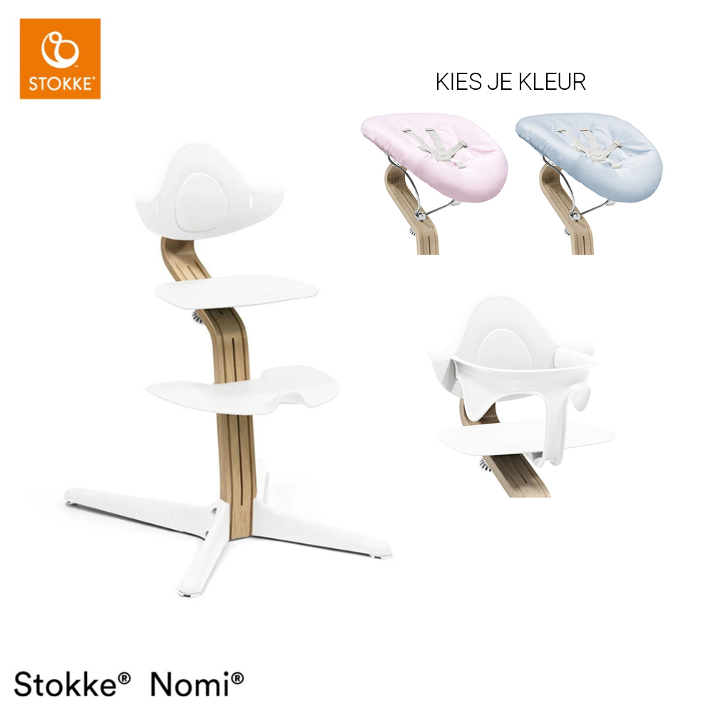 Kinderstoel Stokke® Nomi White/Oak incl. Newbornset + Babyset