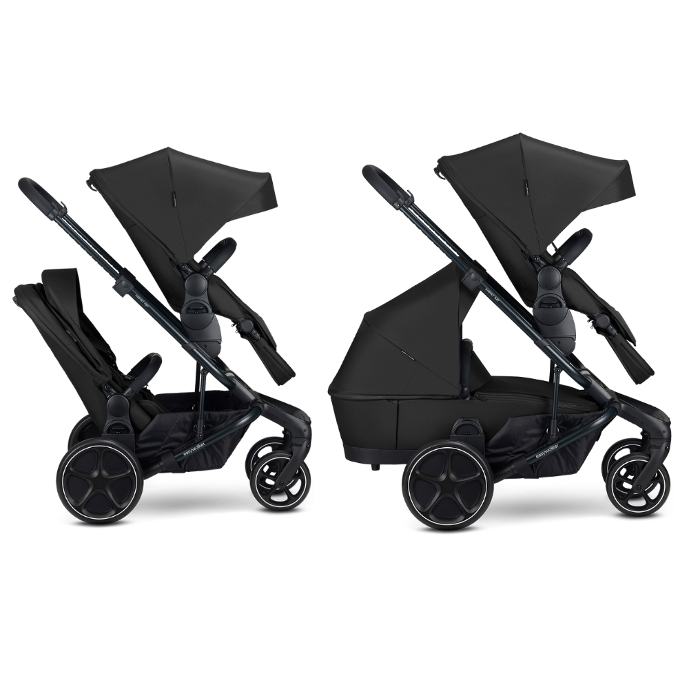 Kinderwagen Easywalker Harvey NXT Eclipse Black Duo incl. Tweede Zitting & Uitbreidingsset