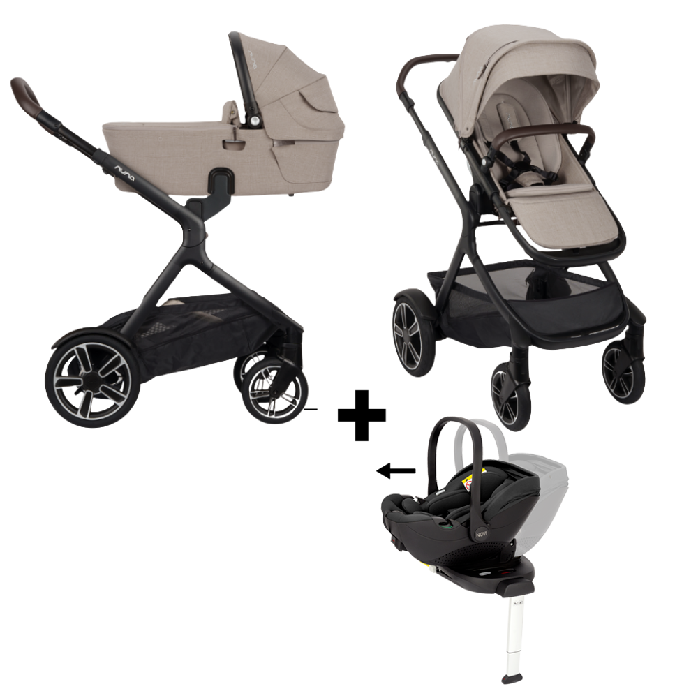 Kinderwagen Nuna DEMI Next Chateau met meerijdplankje + Autostoel Novi Joy Glide 360° & Base