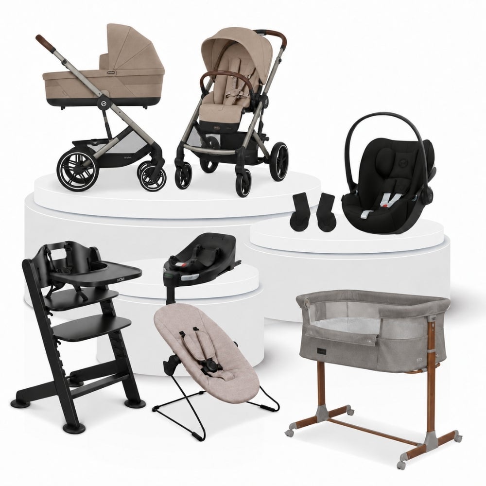 Kinderwagen Cybex Balios S Lux Almond Beige/Beige Total Package Deal incl. Autostoel, Base, Kinderstoel, Co-Sleeper & Adapterset