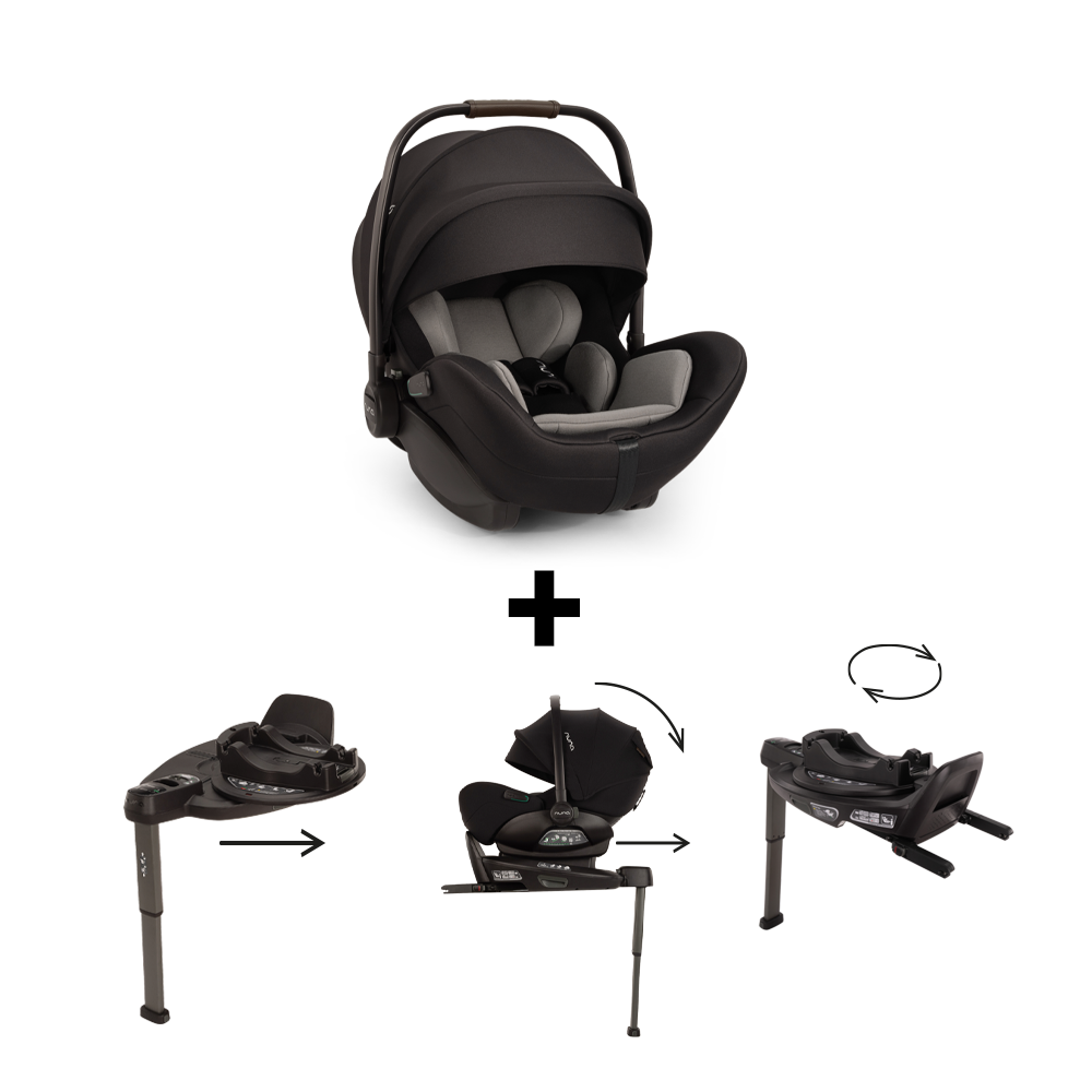 Autostoel Nuna Arra Flex Caviar V2 + Isofixbase Nuna Curv 360 System Zwart