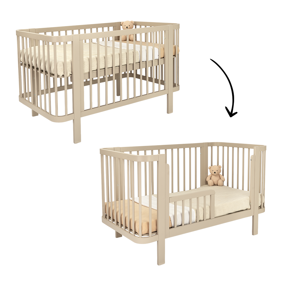 Meegroei Ledikant Novi Klara Incl. Bedzijde 70x140 Sand