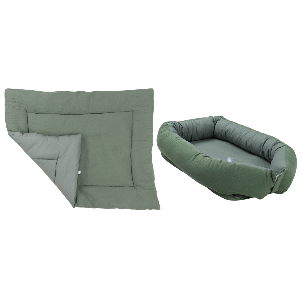 Set | Boxkleed & Babynest Funnababy Muslin Green