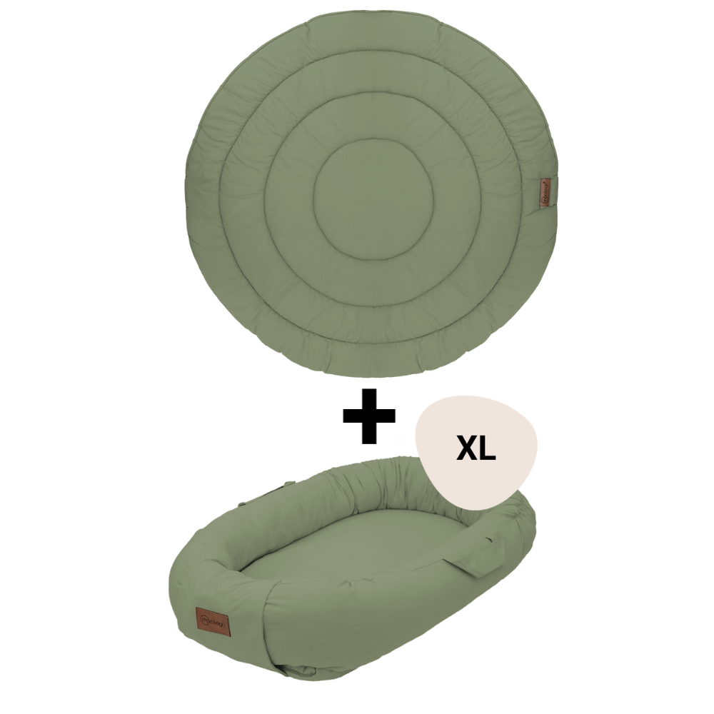 Set Boxkleed Rond + Babynest XL MorDesign Forest Green