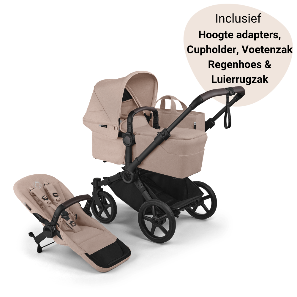 Kinderwagen Bugaboo Donkey6 Single Essential Stroller - Black/Desert Taupe Melange