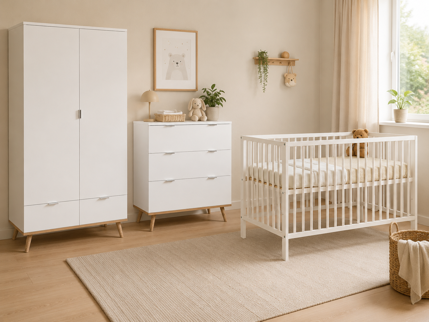 Babykamer Finori Göteborg + Ledikant Lotus Pure White