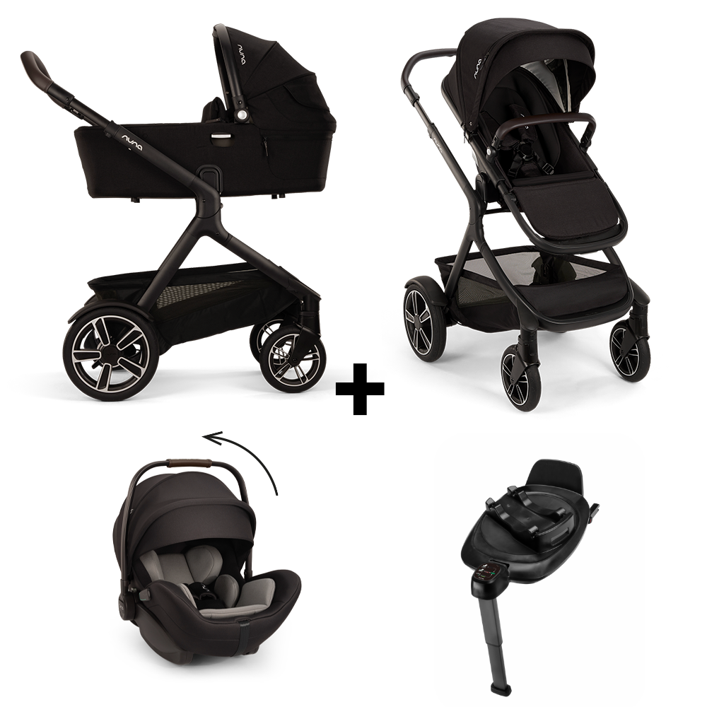 Kinderwagen Nuna DEMI Next Caviar V2 + Autostoel Nuna Arra Flex Caviar & Base 360 Next