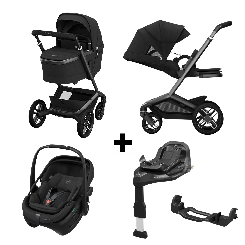 Kinderwagen Maxi-Cosi Fame Twillic Black met Autostoel Coral Pro Slide + GRATIS Familyfix Base Pro Slide