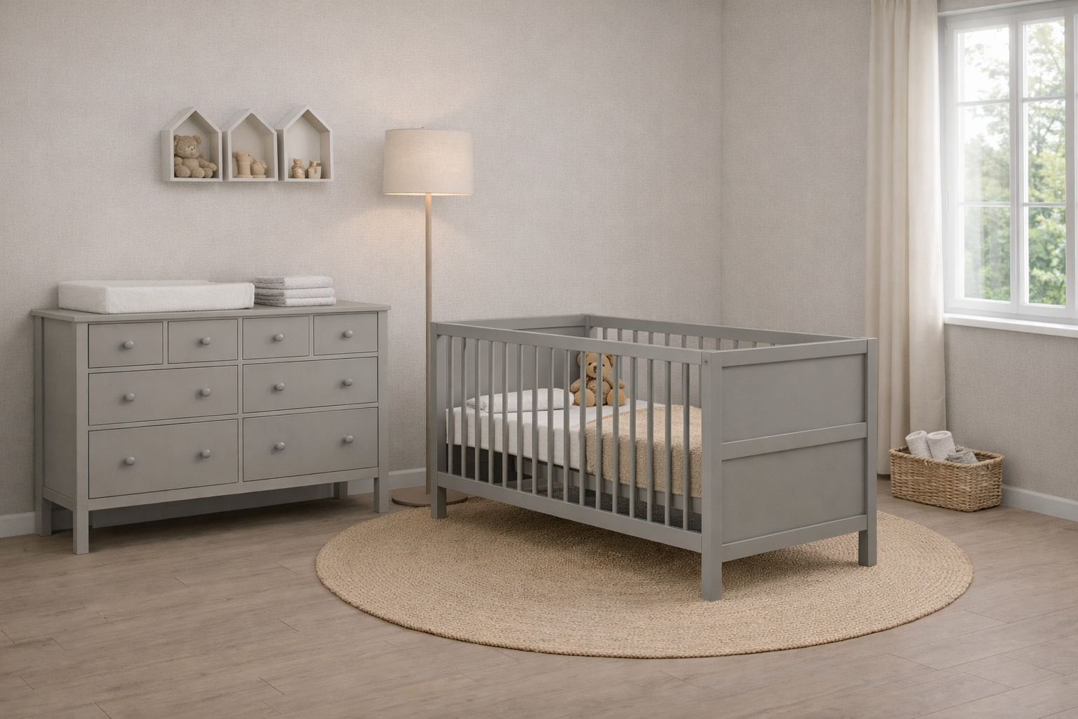 Babykamer Bretagne Stanton Biscotti (Meegroeiledikant 70x140 + XL-Commode)