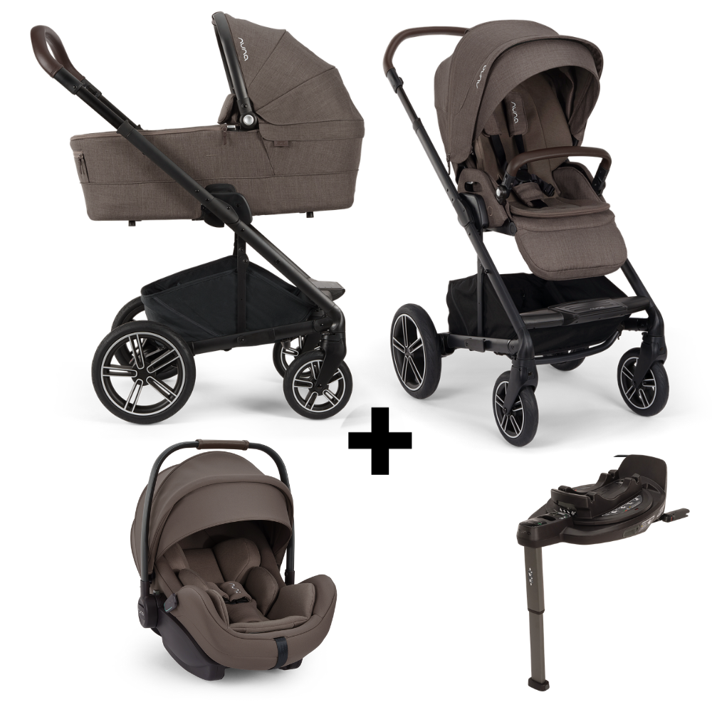 Kinderwagen Nuna MIXX Next Chestnut V2 + Autostoel Nuna Arra Flex Chestnut & Base Nuna Curv 360 System