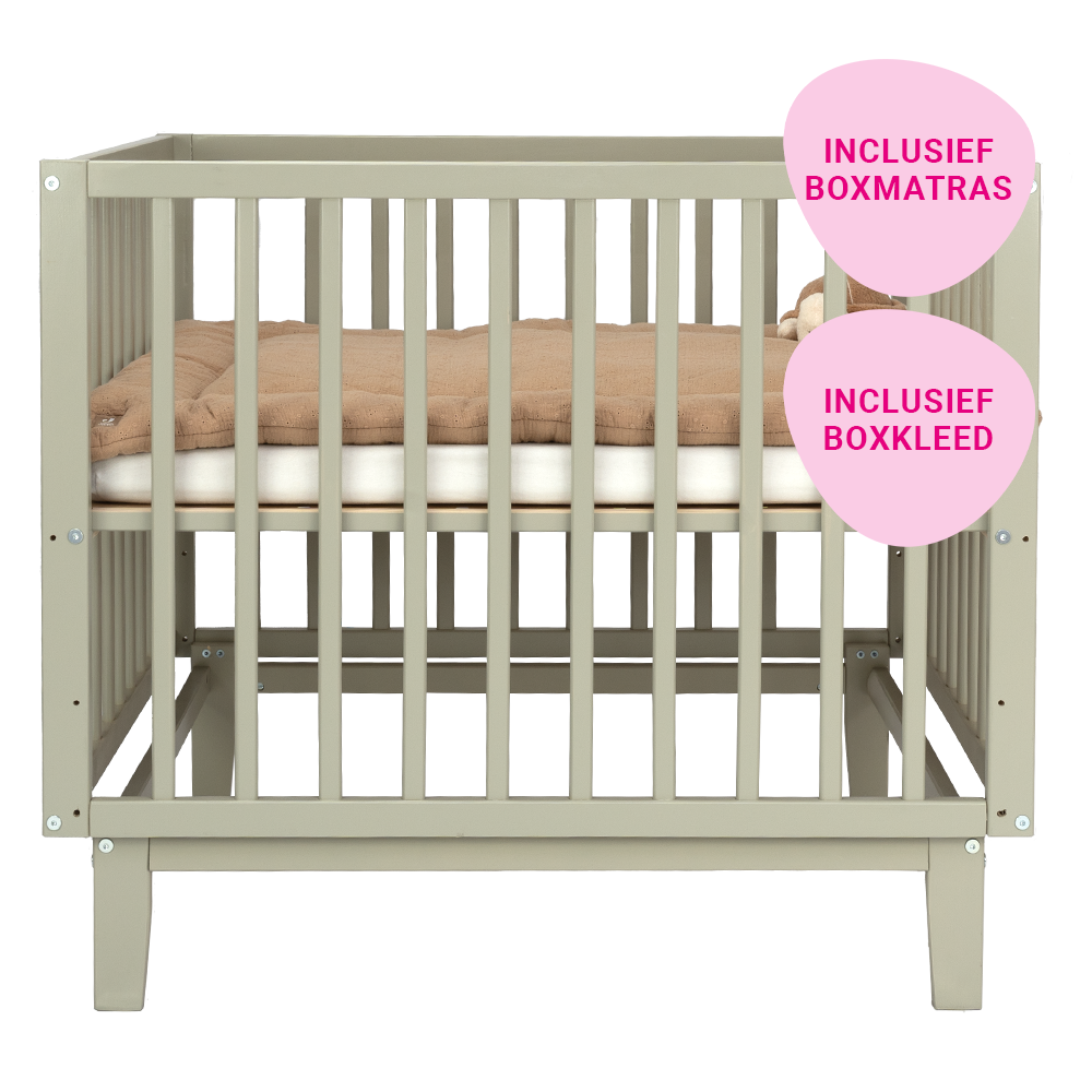 Set | Box Novi Olivia Sage Incl. Boxmatras en Boxkleed