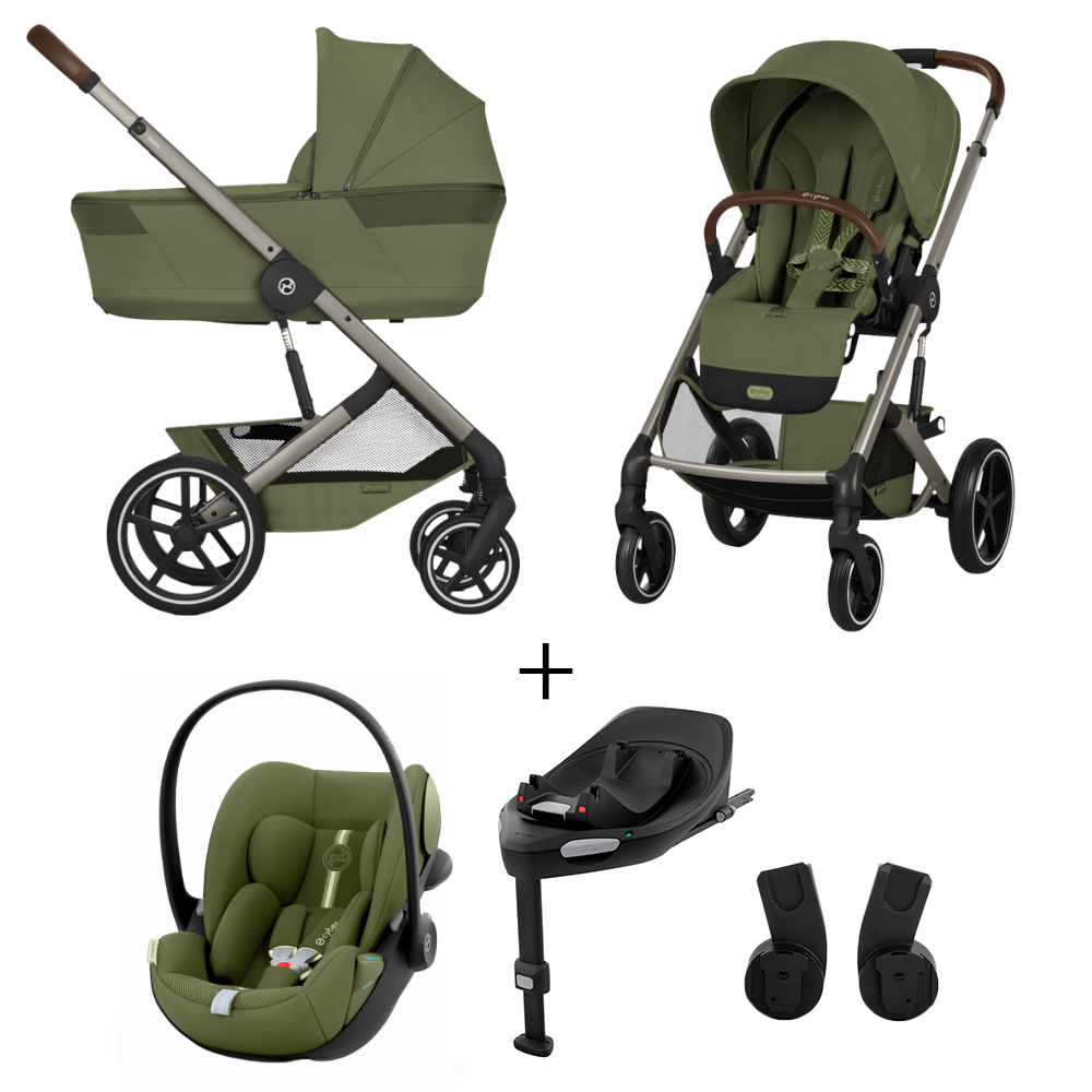 Kinderwagen Balios S Lux BLK Moss Green/Khaki incl. CarryCot Foldable + Cloud G3 I-Size PLUS + Base G3 + Adapters