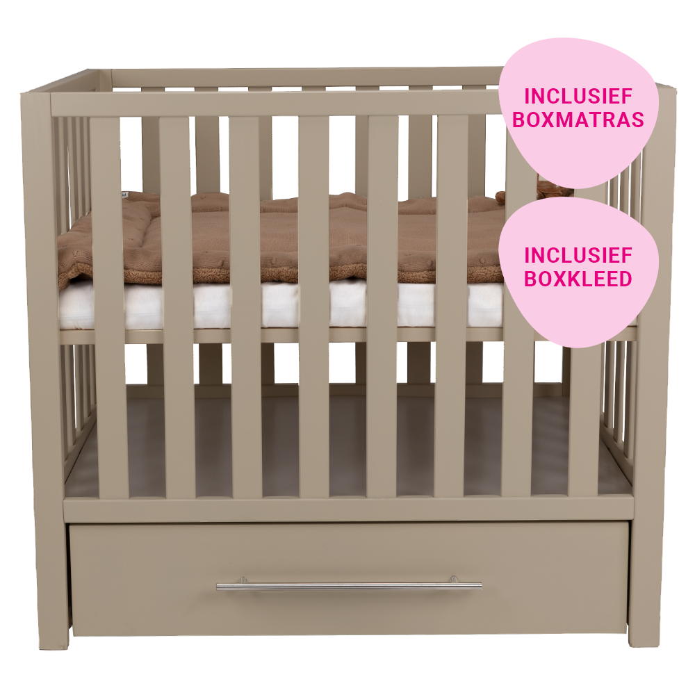 Set | Box Colorfull Home Patryk met Lade Sand Incl. Boxmatras en Boxkleed