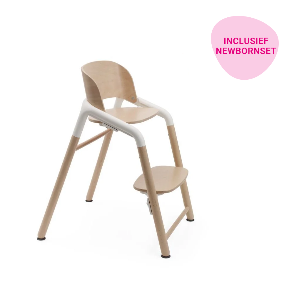 Newborn Bundel | Kinderstoel Bugaboo Giraffe Natural Wood/White met Newbornset