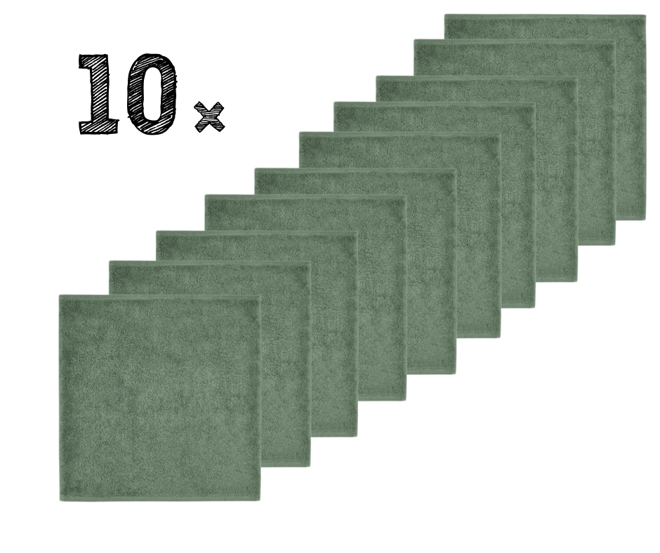 Set 10x Spuugdoeken Funnies Uni Stone Green