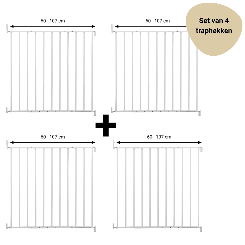 Set | 4x Traphek Geuther Baaloo Powerfix Metaal Wit 60-107cm