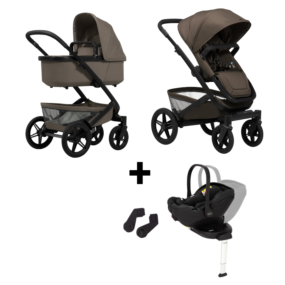 Kinderwagen Joolz Geo5 Hazel Brown met Autostoel Joy Glide 360° & Base en Adapterset
