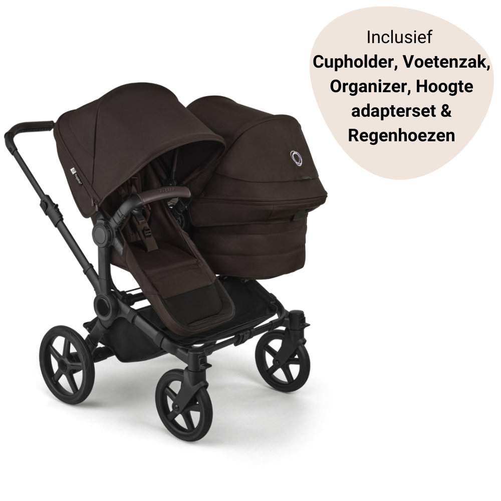 Kinderwagen Bugaboo Donkey6 Double Essential Bundel - Black/Cacao Brown