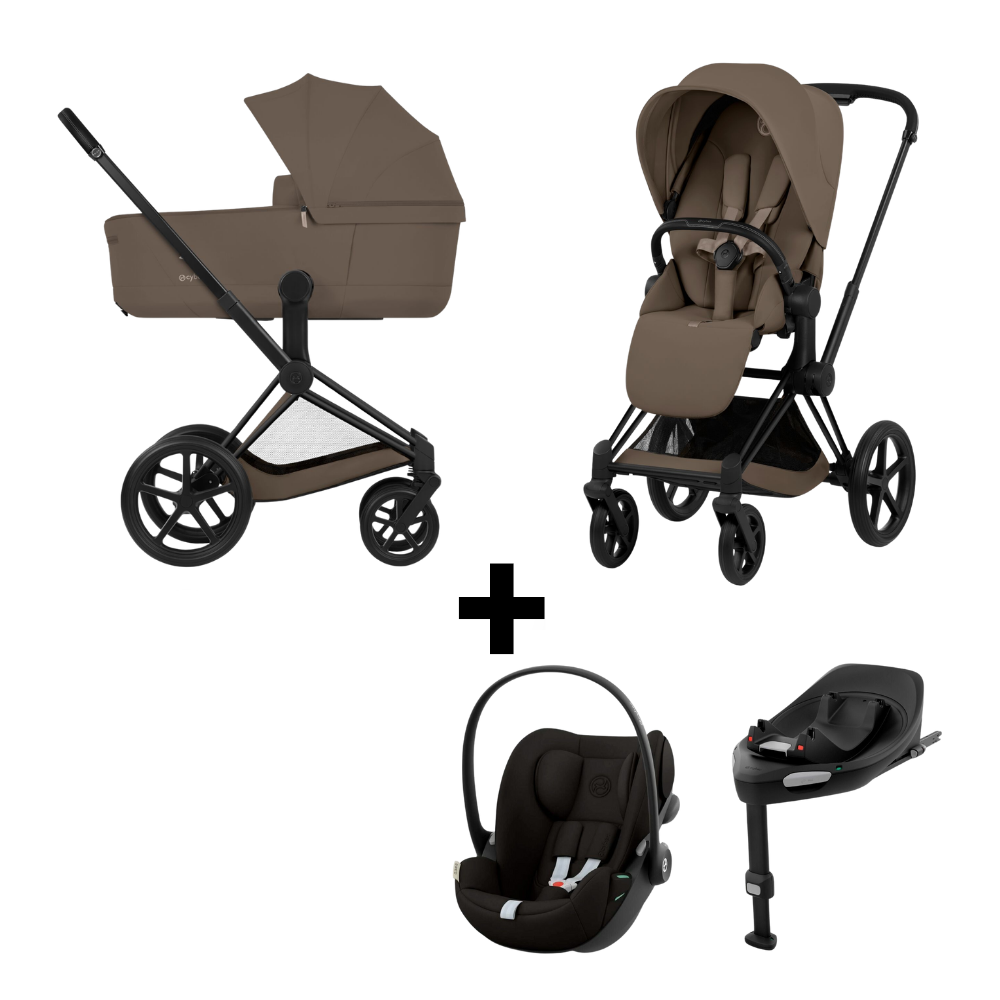 Kinderwagen Cybex Priam 5 Comfort Dark Brown One Box met Autostoel Cybex Cloud T I-Size Plus & Base T