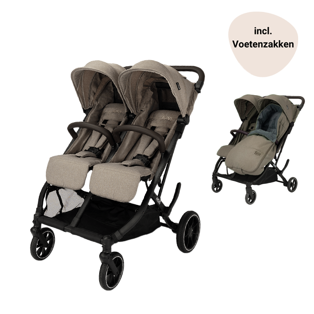 Duobuggy Novi Scott V2 Hazel Melange met Voetenzakken