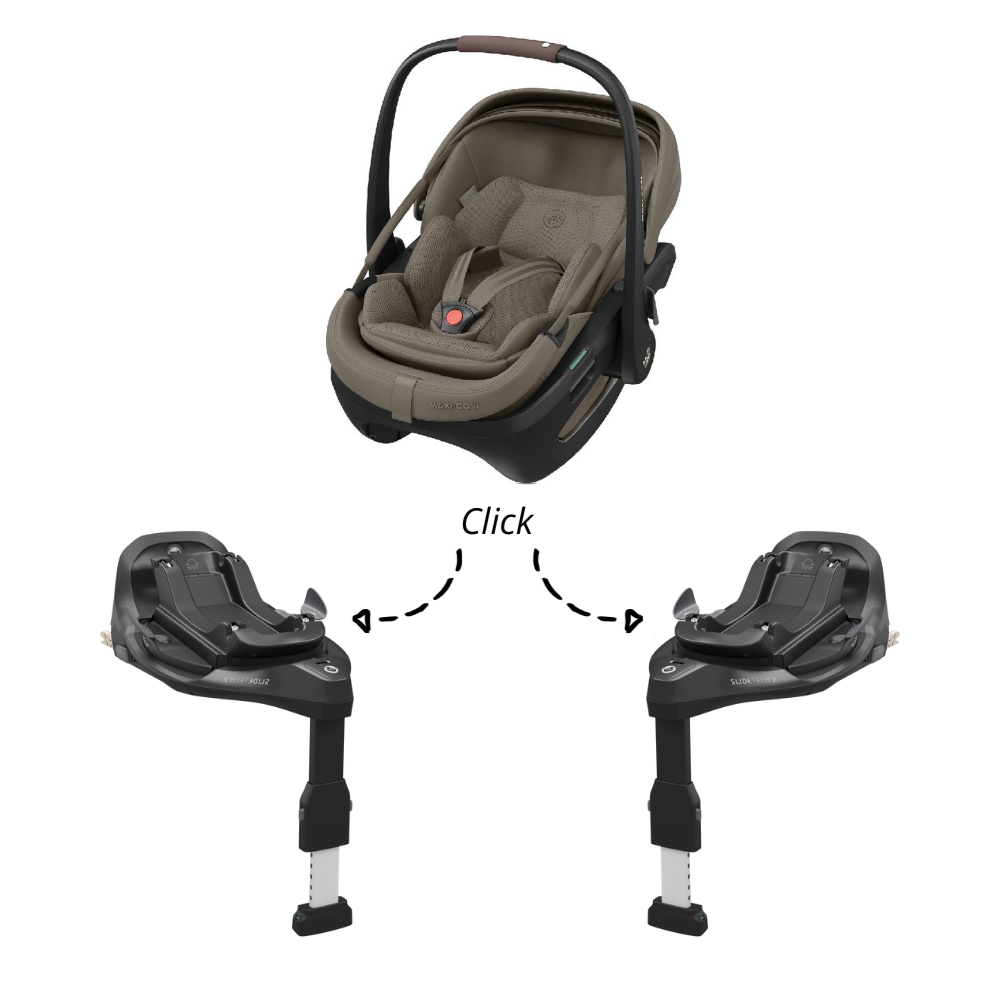 Set | Autostoel Maxi-Cosi Coral Slide Pro Oak Truffle met 2x Isofixbase Familyfix Slide Pro