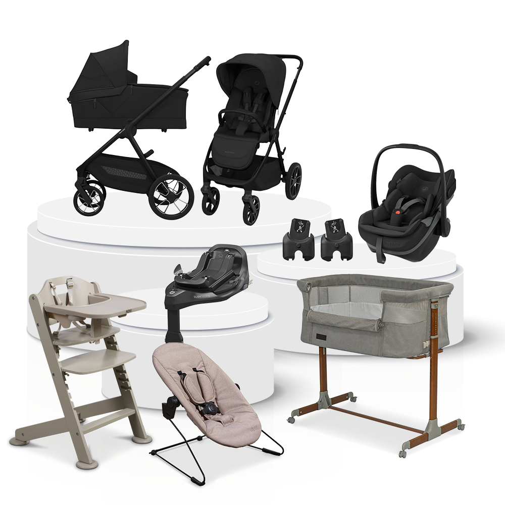 Kinderwagen Maxi-Cosi Oxford Plus V2 Ultimate Bundel Onyx Black incl. Autostoel, Base, Adapterset, Kinderstoel & Co-sleeper