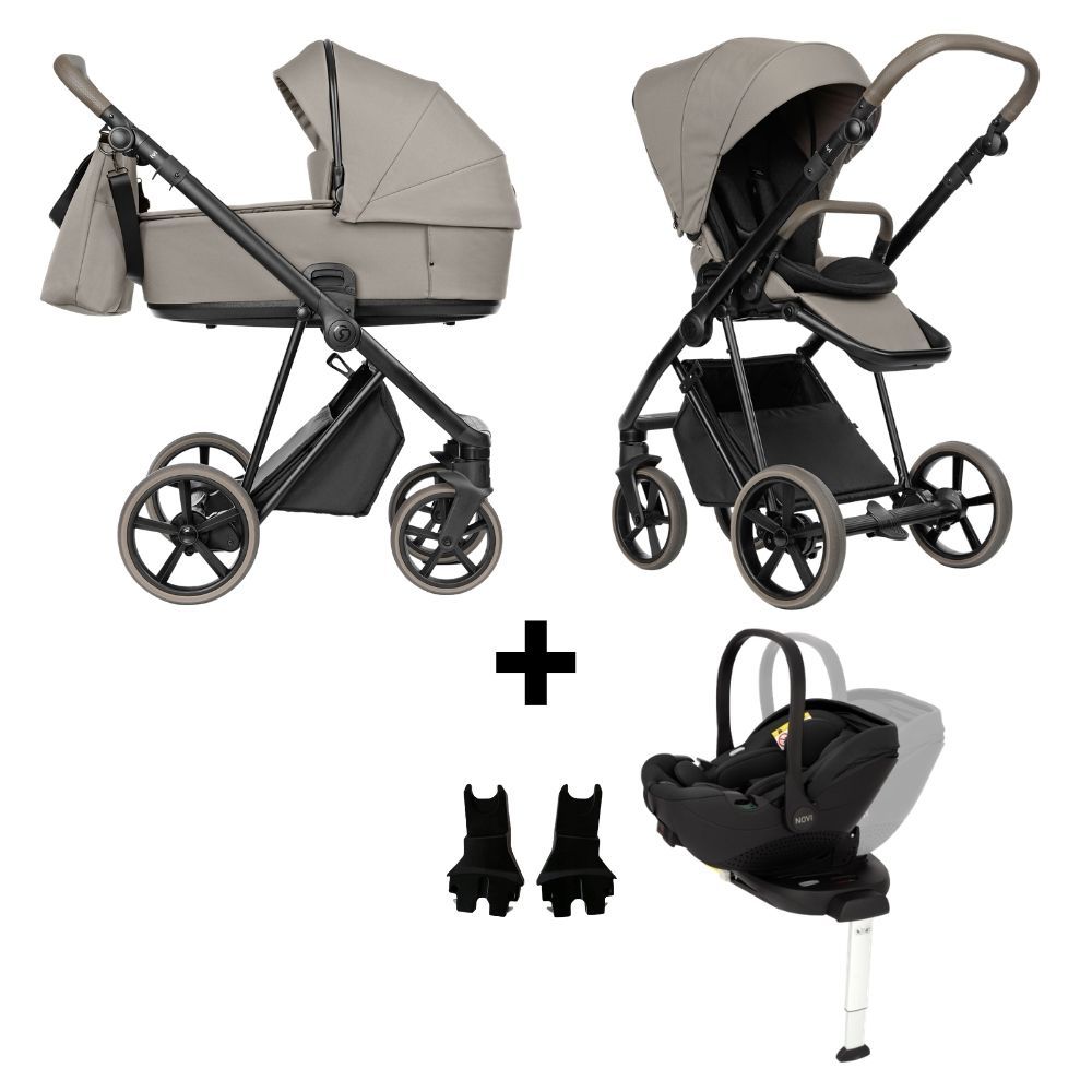 Kinderwagen ROAN IVI 2.0 Vintage Hazel met Autostoel Joy Glide 360° & Base en Adapterset