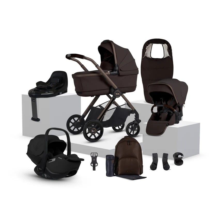 Kinderwagen Silver Cross Reef 2 Special Edition Ganache met Autostoel Glide Plus 360 & Base Plus 360 & Accessoires
