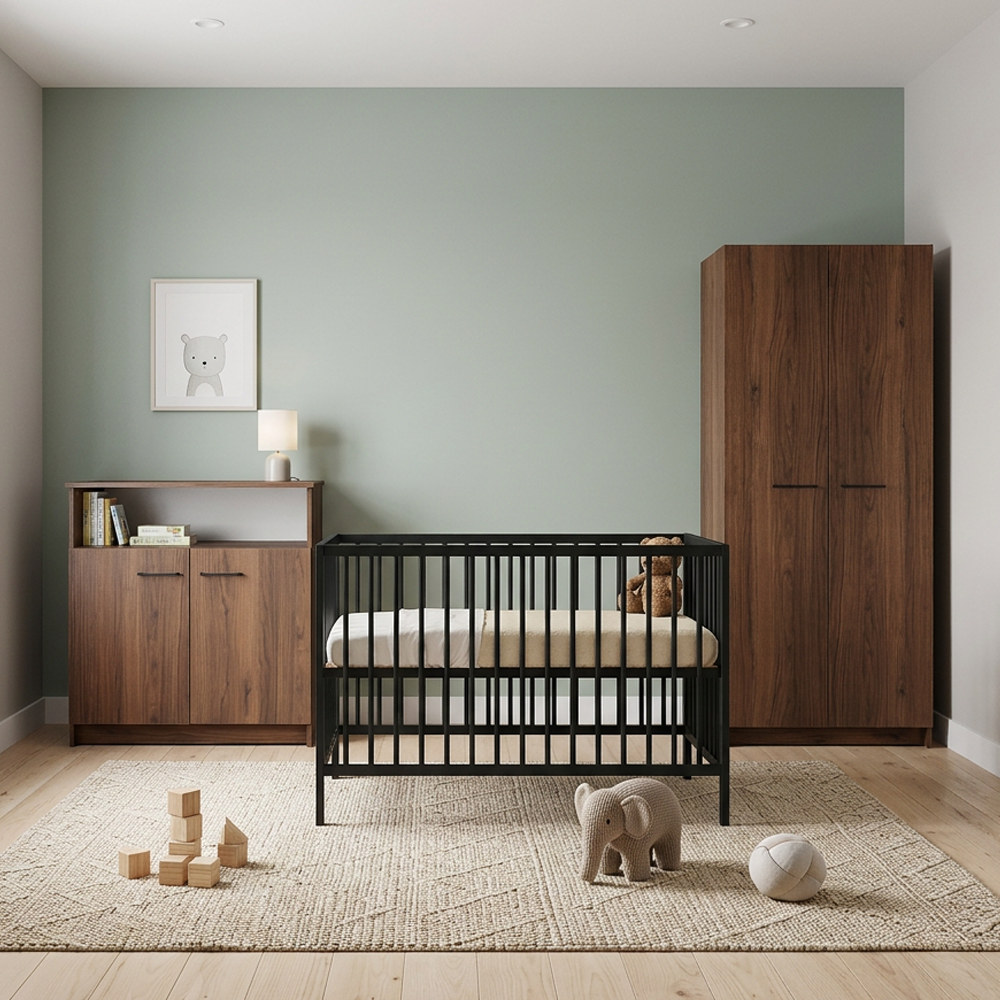 Babykamer Colorfull Home Nina met Ledikant Lotus Pure Black