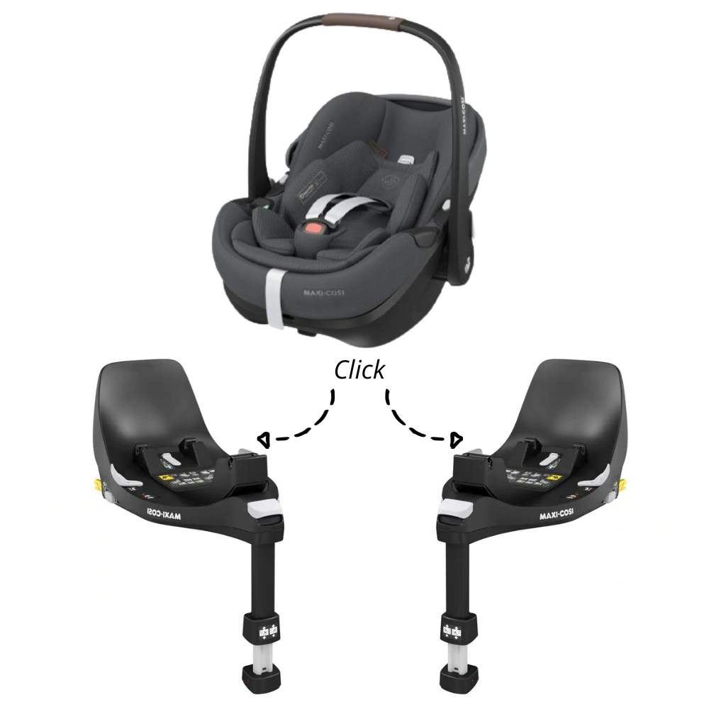 Set | Autostoel Maxi-Cosi Pebble 360 Pro2 Twillic Graphite met 2 x Isofixbase Maxi-Cosi FamilyFix 360°