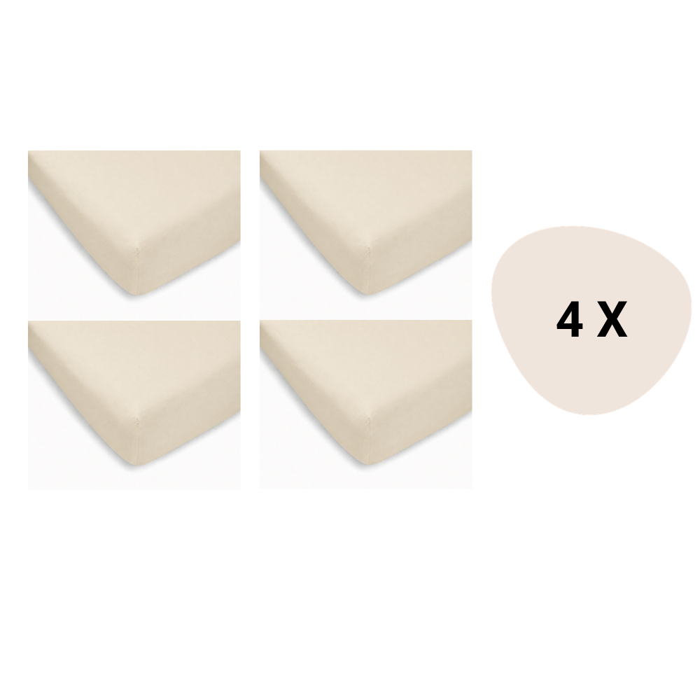 Set | 4x Hoeslaken Ledikant Briljant Baby 60x120 Ecru